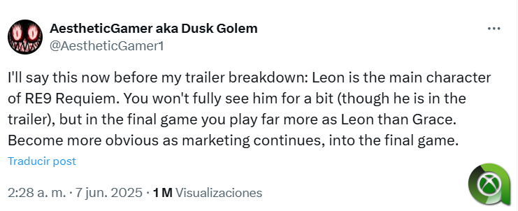 AestheticGamer habla de Resident Evil 9: Requiem